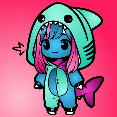 girl in shark onesie