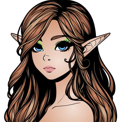 elf girl realistic dark fantasy