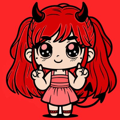 devil little cute girl