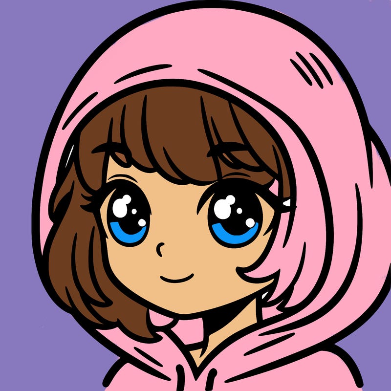 girl with short hair a blue eyes with a hod