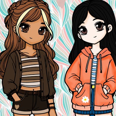two girl teens