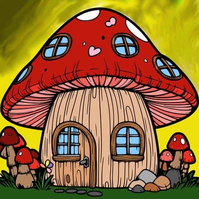 realistic mushroom house 🍄