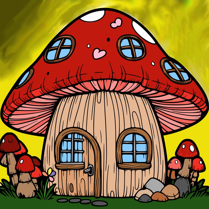 realistic mushroom house 🍄
