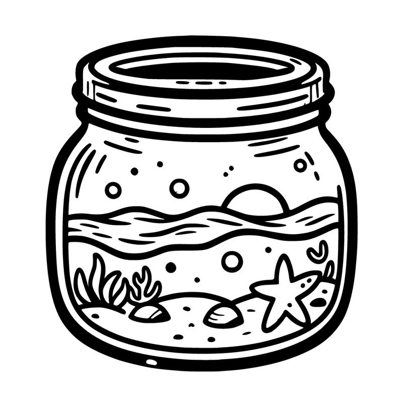 jar with the ocean in it
