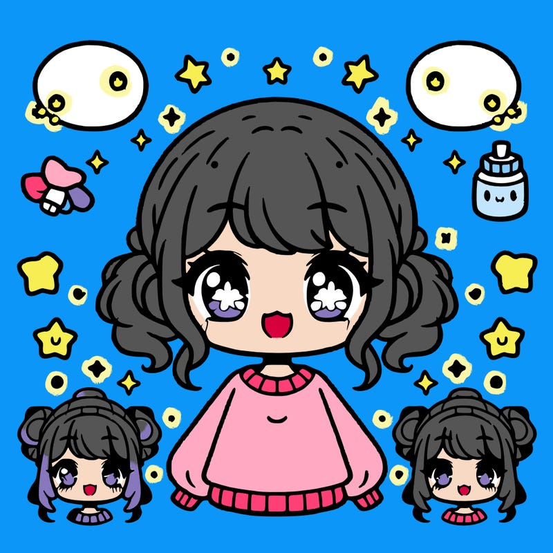 pastel kawaii anime girl chibi