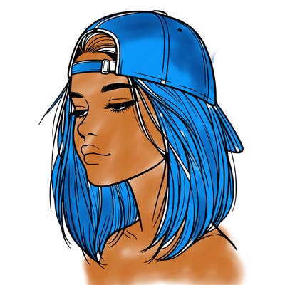 realistic  girl with a backwards hat