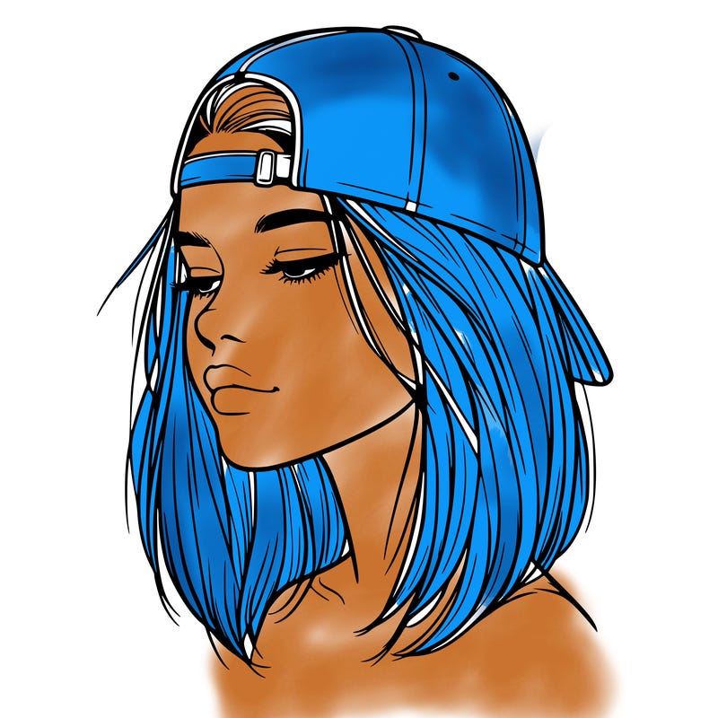 realistic  girl with a backwards hat