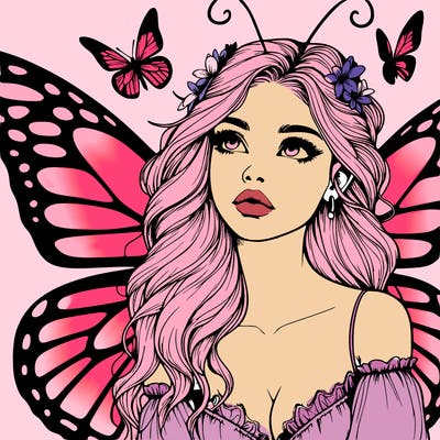 butterfly fairy realistic girl