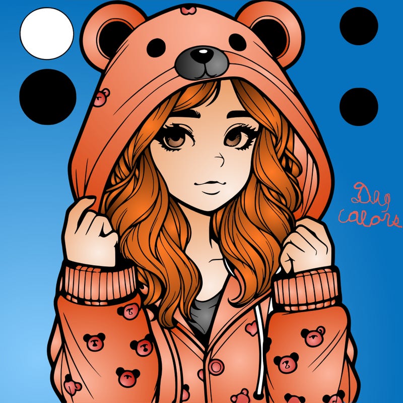 realistic girl in a animal pjs hoodie