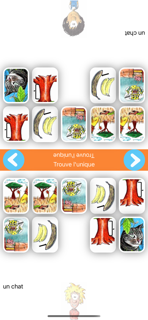 Lulu et Noa - Gameplay der Lern-App Lulu et Noa im Zwei-Spieler-Modus zum Finden einzigartiger illustrierter Karten