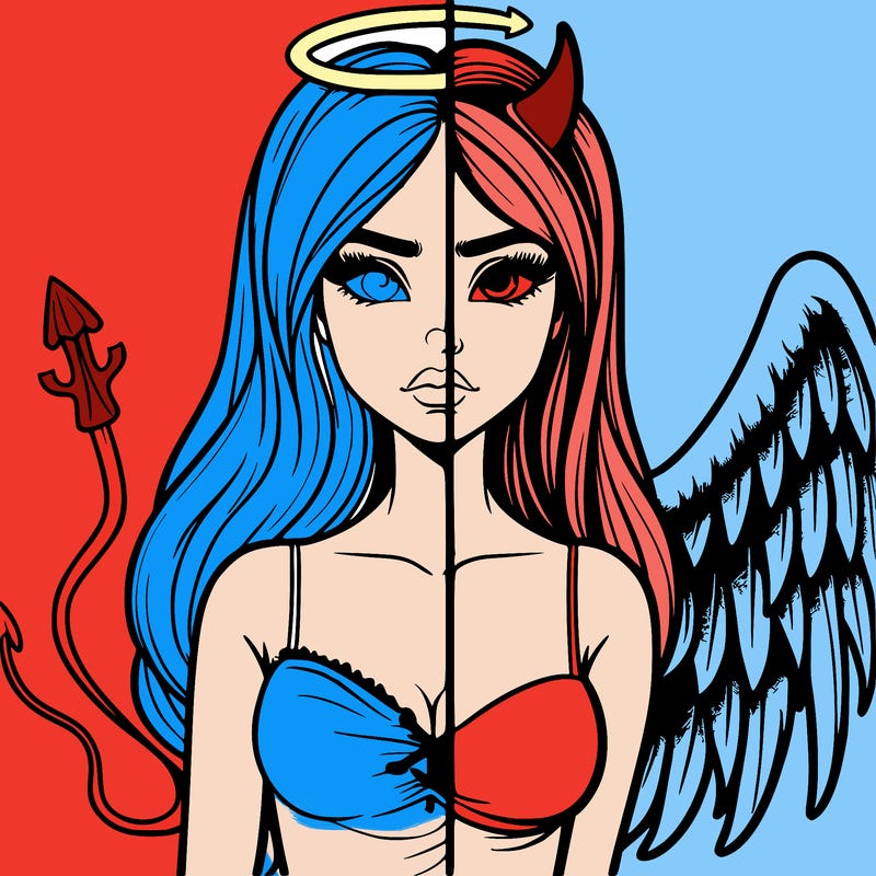 devil vs angel realistic girl