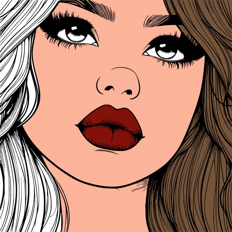 really realistic girl with lips