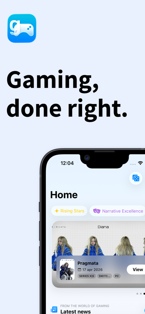 Gm Informer - Gm Informer app home screen showing gaming news and upcoming game release information