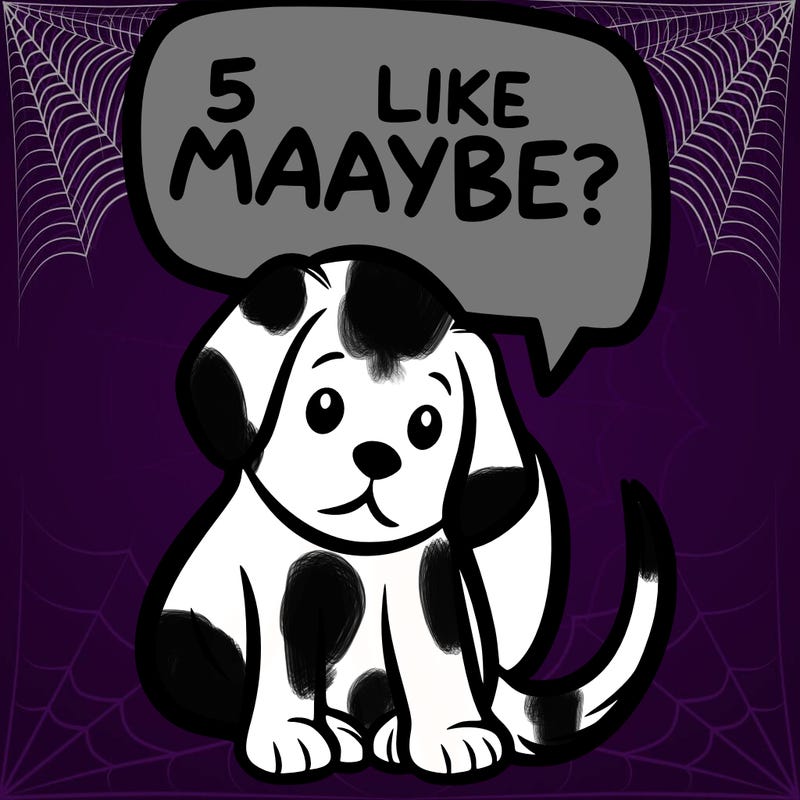 a puppy that says 5 like maybe