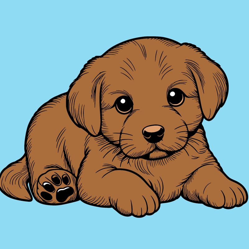 a cute realistic puppy