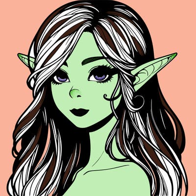 elf girl realistic dark fantasy