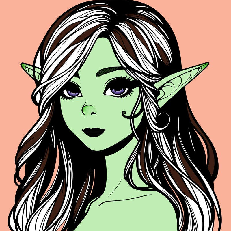 elf girl realistic dark fantasy