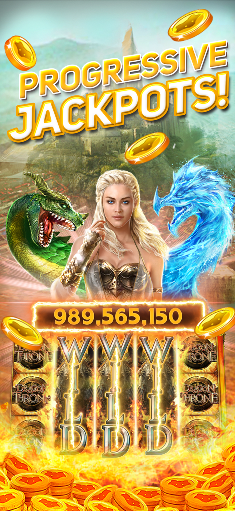 A screenshot of Princess Bonus Casino showing a huge progressive jackpot on the Dragon Throne themed slot machine with a princess and dragons.