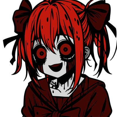 anime horror really scary girl
