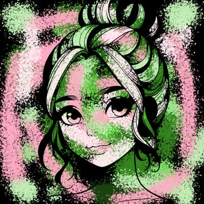 realistic pretty girl with hair in bun