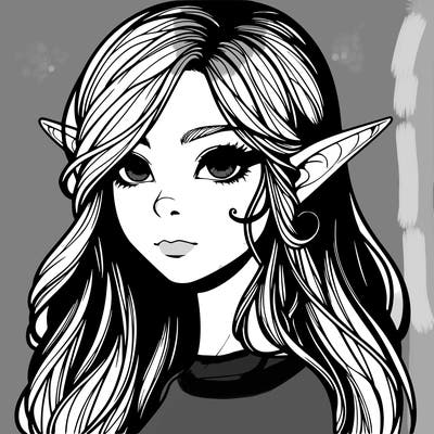 elf girl realistic dark fantasy