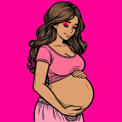 woman heavily pregnant realistic