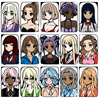 girls that look diffrent anime