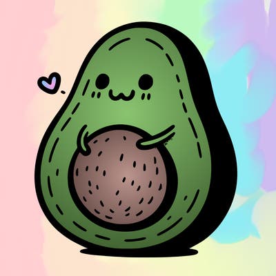an avocado hugging an avocado