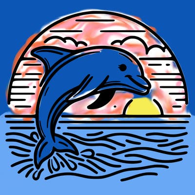 dolphin in a sunset