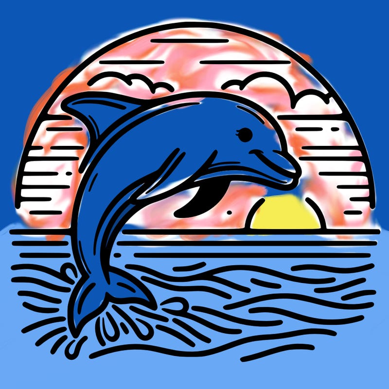 dolphin in a sunset