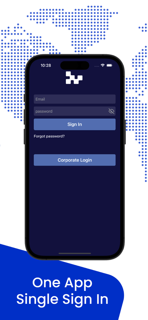 Bitwards - Bitwards mobile app login screen featuring email and corporate sign in options