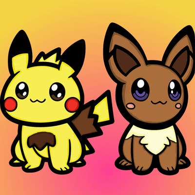 pikachu and eevee pokémon