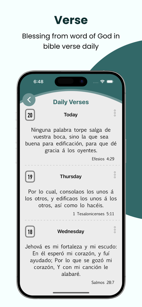 La Biblia del Oso 1569 + Audio - Daily Bible verses interface in the Biblia del Oso 1569 mobile application