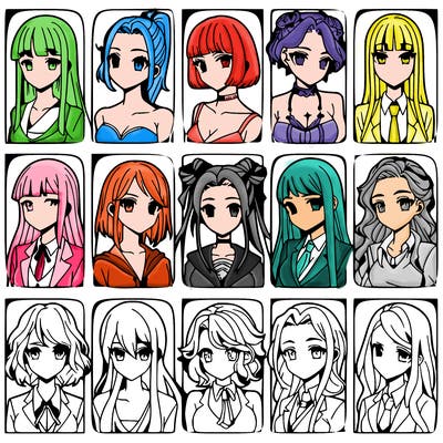 girls that look diffrent anime