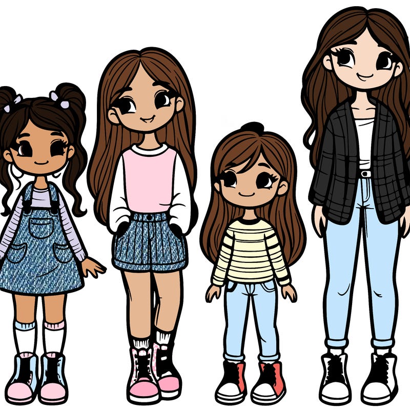 four girls one small and the rest tall