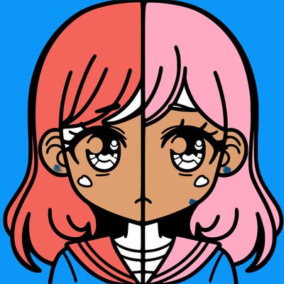 a split of a girl