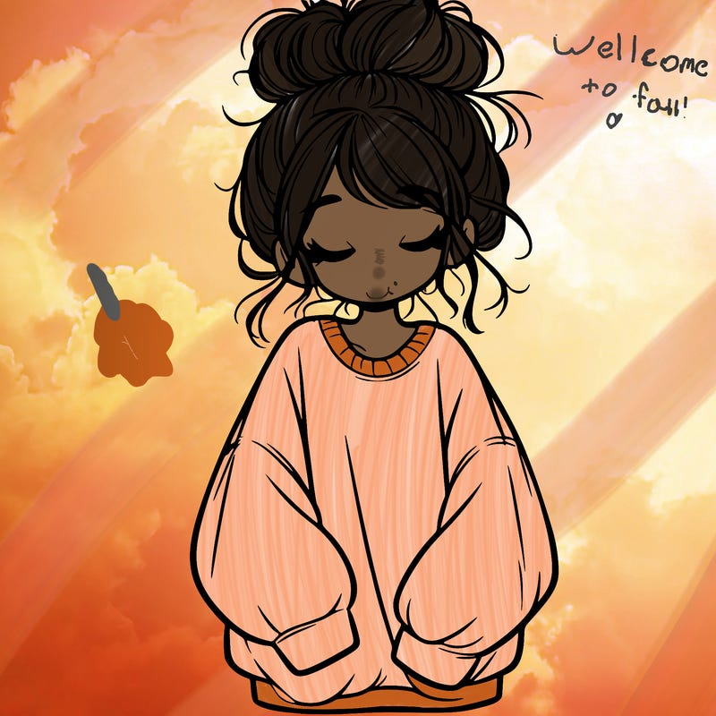 girl with baggy sweatshirt and messy bun