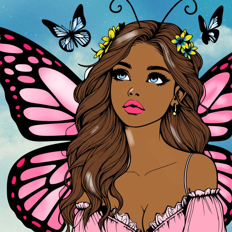 butterfly fairy realistic girl