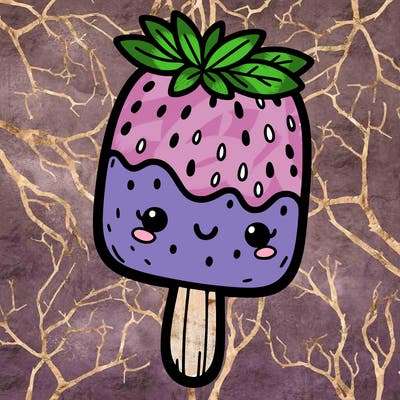 cute strawberry popsicle