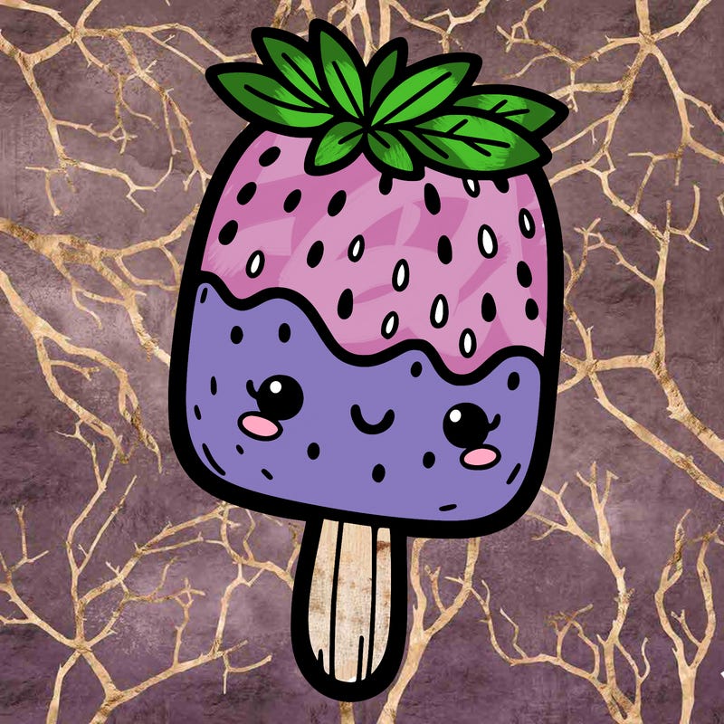cute strawberry popsicle