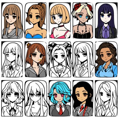 girls that look diffrent anime