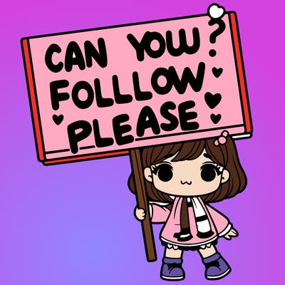 a girl with a sign saying can you follow me please