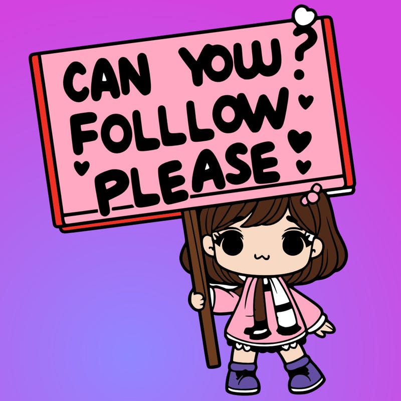 a girl with a sign saying can you follow me please