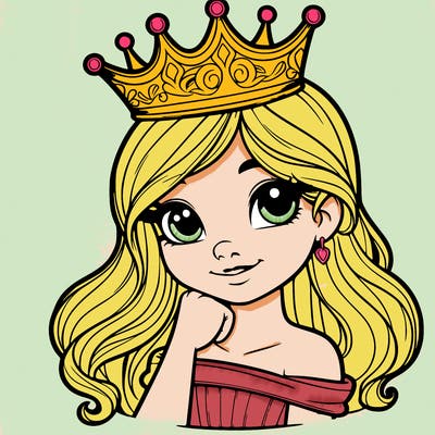 a realistic princess with a realistic crown