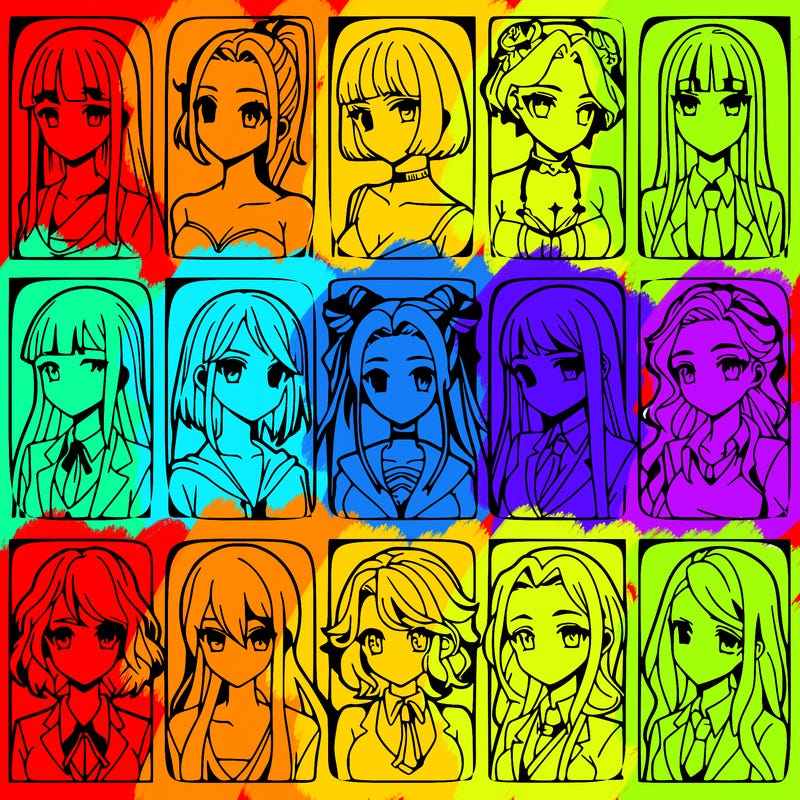 girls that look diffrent anime