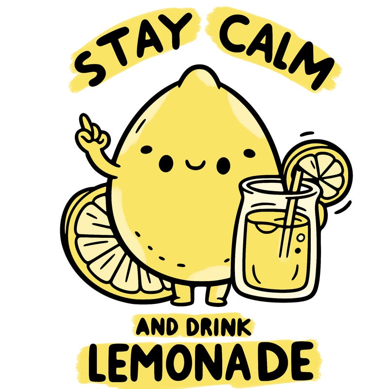 stay calm and drink lemonade