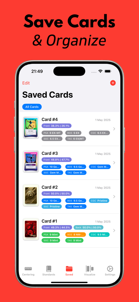 Card Centering Calculator: CCC - Utilities App | MWM