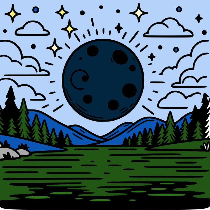 moonlight shining on a lake