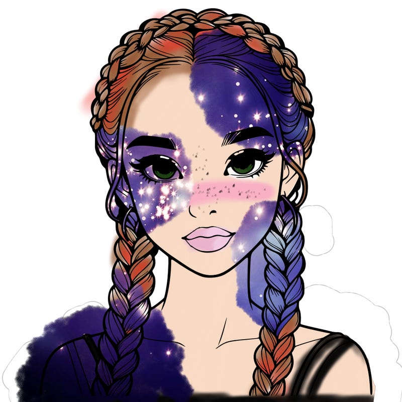 realistic girl with braids