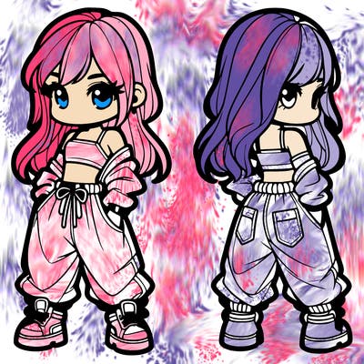 girl in crop top and baggy pants